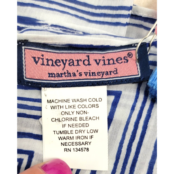 New Vineyard Vines Seahorse Stripe Cotton Silk Scarf Wrap NWT MSRP $88 - Picture 8 of 10